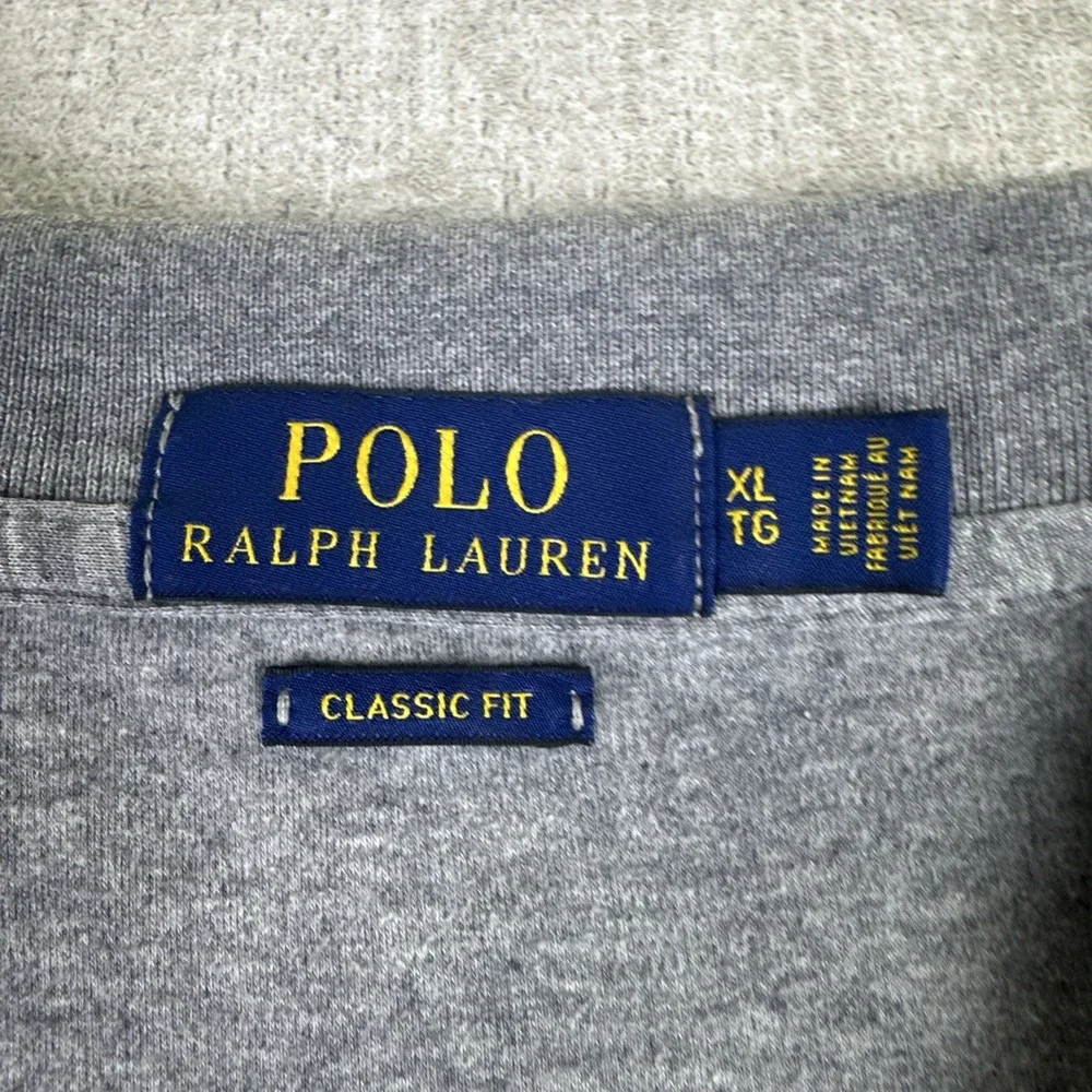 Polo Ralph Lauren Polo‎ Shirt Men XL Gray Classic Fit Short Sleeve Pony Logo